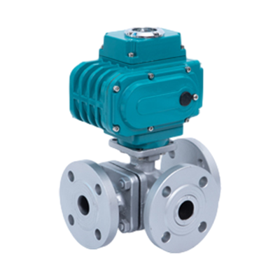 Электрический трехсторонний фланговый шаровой клапан